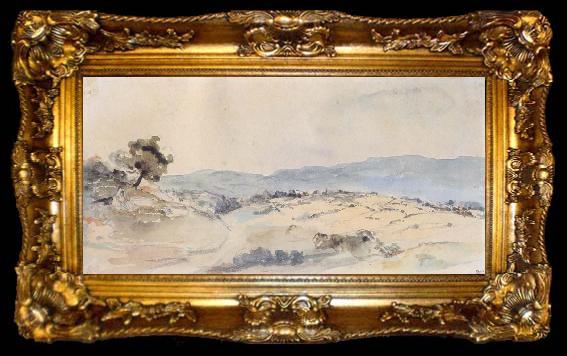 framed  Eugene Delacroix Moroccan Landscape near Tangiers, ta009-2